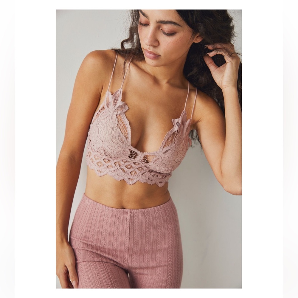 Free People Adella Lace Bralette in Dusty Pink S